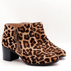 New Calf Fur & Leather Rowan Stacked Heel Ankle Boot By Designer Michael Shannon